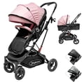 thumbnail image 1 of Carriola para Bebé con Asiento Reversible Convertible a Bambineto Ruedas de Goma Plegable Cinturón de 5 Puntos - Rosa, 1 of 7