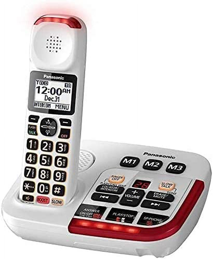 Panasonic KX-TGM420W + (1) KX-TGMA44W Amplified Cordless Phone with Digital Answering Machine and Voice Volume Booster upto 40 dB (2 Handsets)