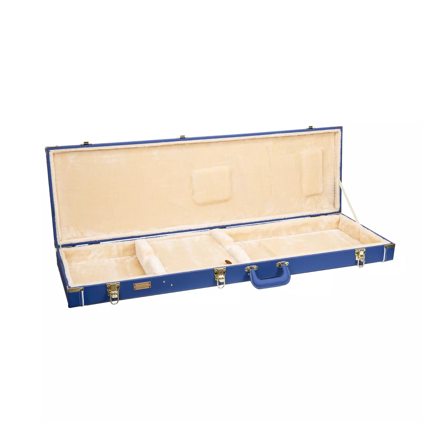 Crossrock Designer Series- Wooden Case for Fender Stratocaster and Telecaster Guitars- Security Lock, Metal Feet, Storage Space- Vibrant Blue