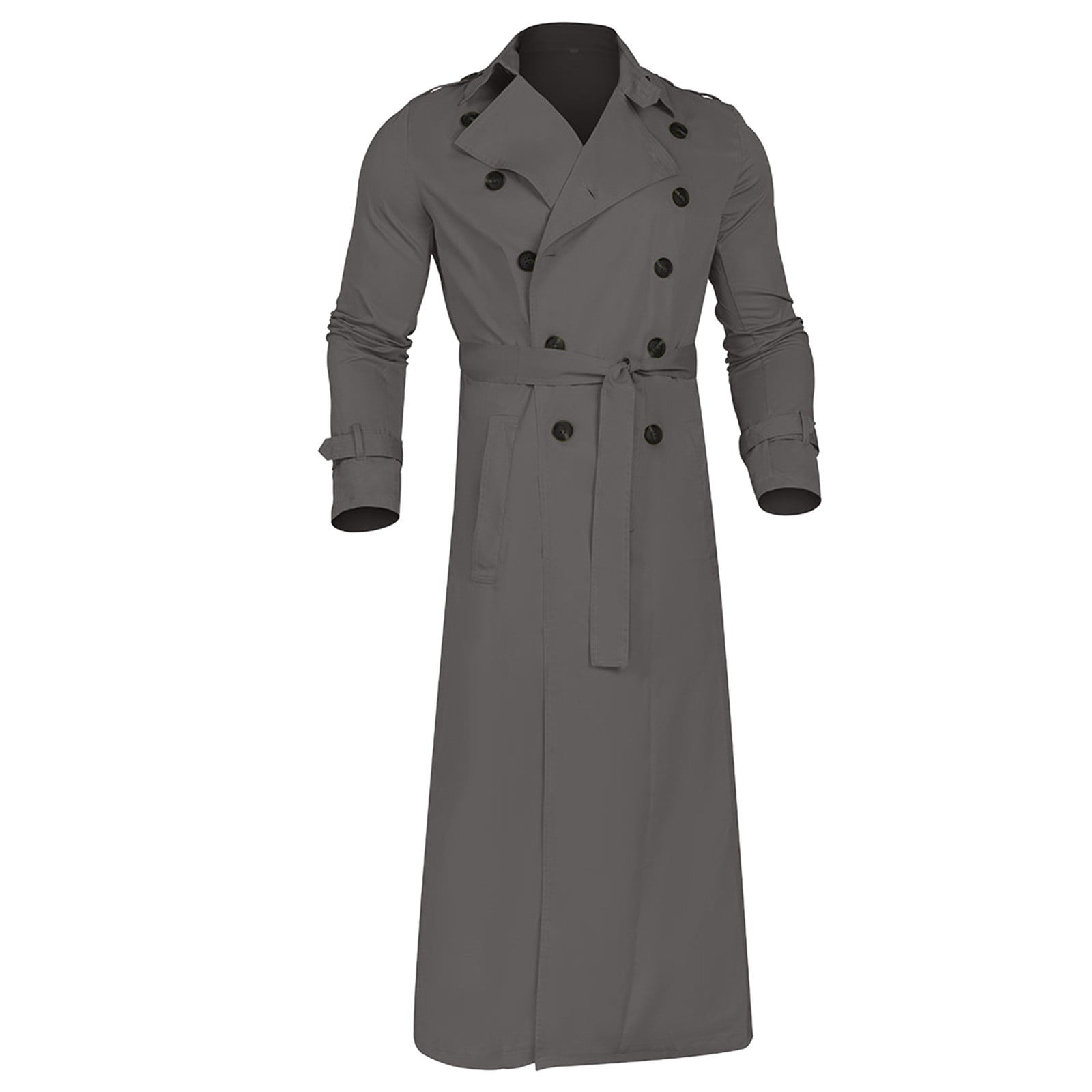 Men's Autumn And Winter Long Trench Coat Double Coats Belt