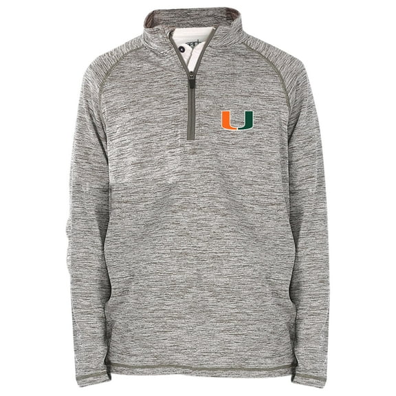 Youth Garb Heathered Gray Miami Hurricanes Matthew Quarter-Zip Pullover Jacket