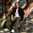 thumbnail image 6 of Evdexr Baggy Sweatpants Mens Wide Leg Drawstring Pants with Pockets Winter Fall Hiking Lounge Trousers Loose Fit Open Bottom Elastic Waist Sweat Pants XL, 6 of 9