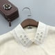 thumbnail image 3 of Yuarrent Cuello falso de camisa de poliéster que añade un toque de elegancia a cualquier atuendo Cuello falso de cola desmontable para mujer Tela de costura y artesanía, 3 of 6
