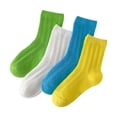 thumbnail image 1 of TBWNWG Breathable Mesh Crew Socks for and Toddlers Soft Cartoon Design All-Season Comfort 4-Pack 4PCS,Size L, 1 of 2
