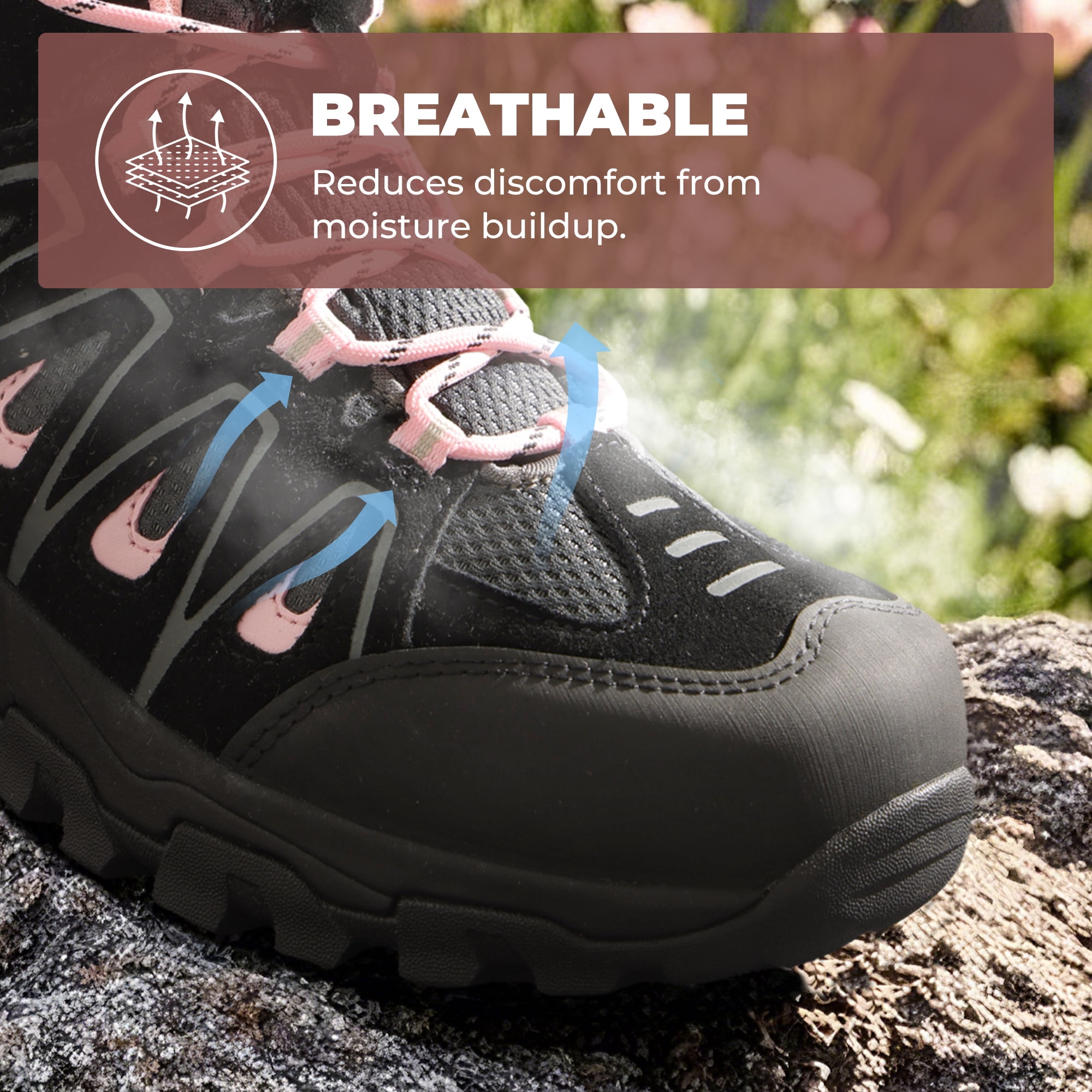 Women's Waterproof Hiking Boots Outdoor Trekking Camping Trail Hiking Boot Wide Width