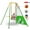 3in1-Green, variant on Shengchao Trade Metal Kids Swing Sets with Heavy Duty Outdoor A-Frame, 2 Swings