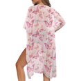 thumbnail image 5 of HELLHERO Pink Butterflies Bathing Suit Cover Up Lightweight High Quality Fabrics Flowy Swim Coverup, 5 of 6