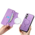 thumbnail image 2 of for Samsung Galaxy A14 5G Zipper Wallet Case, 2-in-1 Magnetic Wallet Case Phone Cover, Card Slots Holder PU Leather Case TPU Bumper Shockproof Anti-Drop Cover for Galaxy A14 5G, Purple, 2 of 11