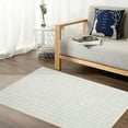 thumbnail image 3 of Aoile 2' x 3' Washable Area Rug, Modern Plaid Front Door Doormat, Soft Faux Wool Rug Non-slip Low Pile Accent Small Rug for Bathroom Bedroom Kitchen Laundry, Light Grey, 3 of 8