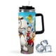 thumbnail image 1 of Snoopy Vaso aislado de acero inoxidable con asa, diseño temático, regalo para familia, amigos y fans; incluye pajita y encaja en el portavasos estándar, 40 oz, 1 of 6