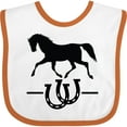 thumbnail image 3 of Inktastic Horse Silhouette Horseshoes Girls Baby Bib, 3 of 4