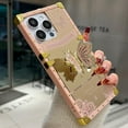 thumbnail image 3 of Glitter Kickstand Case for iPhone 16 Pro Max,Cute Luxury Bling Sparkly Butterfly with Foldable Stand Elegant Mirror Shockproof Protective Case for Women Girls for iPhone 16 Pro Max 6.9", Pink, 3 of 7