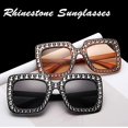 thumbnail image 4 of 3 Piezas Gafas de Sol de Gran Tamaño con Diamantes de Imitación, Gafas Cuadradas de Diamantes Neutros, Gafas de Sol con Montura Gruesa de Cristal Brillante, Gafas de Vacaciones Brillantes, Accesorios de Ropa para Hombres y Mujeres Excelente Rendimiento, 4 of 5