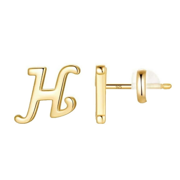 Jewelry VerPetridure Gold 26 Alphabet Stud Earrings With Gold Plated Finish Women's Earrings