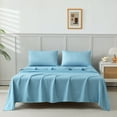 thumbnail image 3 of Jessy Home Bed Sheets Set 4 Piece Queen/Full Sheet Set Mint Blue Microfiber Fitted Sheet, Flat Sheet & 2 Pillowcases Bedding Set, 3 of 10