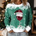 thumbnail image 2 of Futezty Sweaters for Women Christmas Graphic Oversized Sweatshirts Fleece Funny Pullover Party Holiday Tops with Bows, 2 of 9