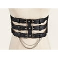 thumbnail image 2 of Cyber Goth Lolita Waist Belt - Women's Waistband with Multiple Buckles and Chains, 2 of 6