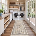 thumbnail image 4 of Roxstand 2'x6' Washable Runner Rug for Hallway Entrance Bedroom Entryway, Vintage Non Slip Stain Resistant Kitchen Rugs, Brown, 4 of 10