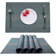 thumbnail image 1 of 2024 Mantel individual, juego de 4 manteles individuales antideslizantes lavables en PVC resistente al desgaste y al calor para el hogar, restaurante, mesa de comedor Azul 45x30cm, 1 of 5
