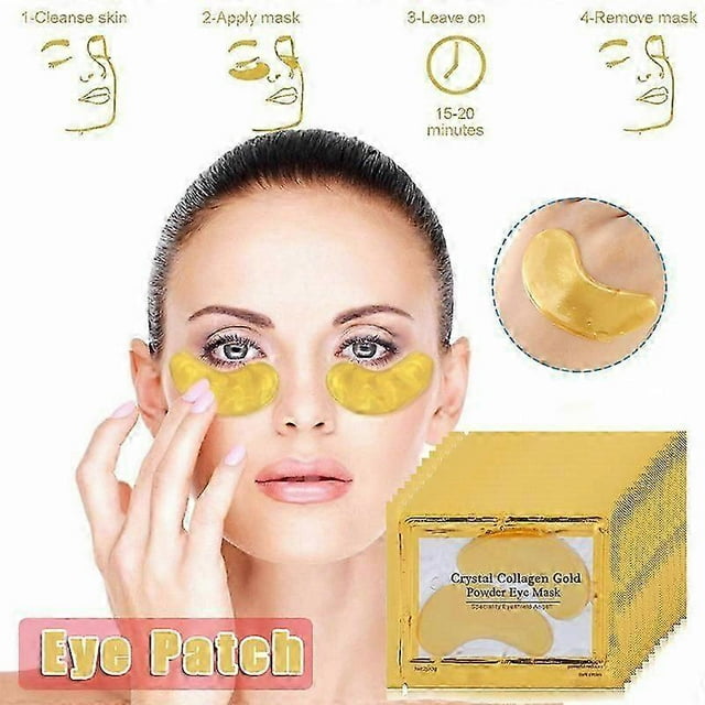 10 Pair Crystal Collagen Gold Powder Eye Mask Reduce Dark Circles Eye Bags Fine Lines Firming
