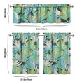 thumbnail image 6 of Kitchen Curtains 36 Inch Short - 3 Panel Set, Rod Pocket Window Curtain with Tropical Leaf Botanical Print, 100% Polyester for Farmhouse, Cafe, Kitchen, Bedroom, Easy Wash, 6 of 6