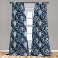 thumbnail image 4 of Ambesonne Nature Flowers Curtains, Tropic Leaves Plot, Pair of 28"x84", Pale Seafoam Dark Teal, 4 of 4