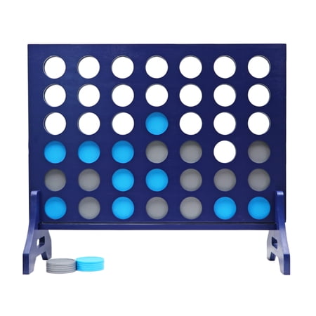 Tailgating Pros Premium Giant Four in a Row with Carrying Case - Jumbo Oversized Outdoor Yard Game - Connect Multiple Pucks in a Row to Win - Many Puck Colors Available!