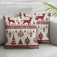 thumbnail image 3 of Orinice Merry Christmas Decorative Pillow Cover, Xmas Deer Elk Pillow Cover For Home Bed Sofa Couch Office, Snowflake New Year Gift Cushion Cover, Red Lantern Snowflake Throw Pillow Cover White, 3 of 5
