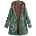 thumbnail image 2 of Uaswgudfs ​Women's Geometric Print Winter Coat - Mid Length Insulated Faux Fur Hood Multi-Pocket Design, 2 of 4