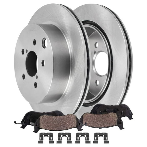 Detroit Axle - 2.0L Rear Brake Kit for 2014-2018 Subaru Forester [Vented], 2015 2016 2017 Disc Brake Rotors Ceramic Brakes Pads with Hardware Replacement : 10.94" inch Rotors