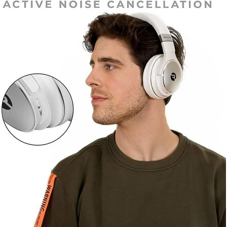 Raycon - The Everyday Over-Ear Active-Noise-Canceling Wireless Bluetooth Headphones - Silver