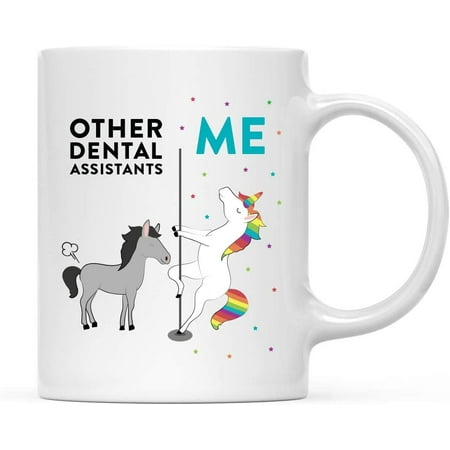 

CTDream Funny Quirky 11oz. Ceramic Coffee Tea Mug Thank You Gift Other Dental Assistants Me Horse Unicorn 1-Pack Birthday Christmas Gift Ideas Coworker Him Her Gift Box