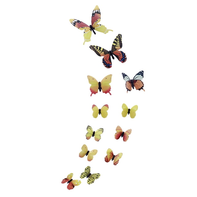WIFKLSIIPG 12PCS Luminous Butterfly Design Decal Art Wall Stickers Room Home Decor