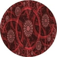thumbnail image 1 of Ahgly Company Indoor Round Patterned Maroon Red Area Rugs, 6' Round, 1 of 6