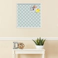 thumbnail image 3 of PinPix 24x24 Custom Cork Bulletin Board Diamond Modern Pattern Aqua Poster Board Has a Fabric Style Canvas Finish, Framed in Diamond Modern Pattern Aqua, by ArtToFrames (PinPix-1798), 3 of 5