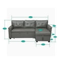 thumbnail image 3 of Laura Reversible Sleeper Sectional Sofa Storage Chaise by Home Emporium-Color:Gray,Fabric:Air Leather, 3 of 10