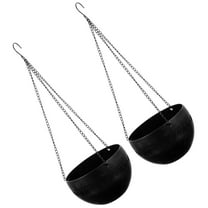 LEDMOMO 2Pcs Black Self Watering Hanging Planter for Balcony Garden Indoor Outdoor