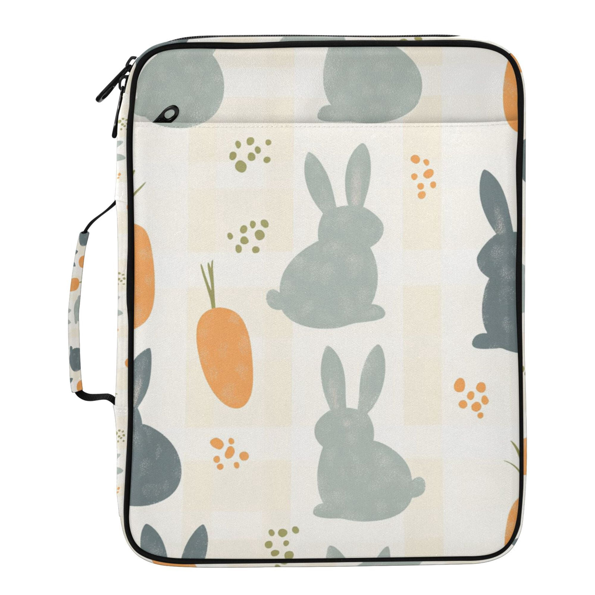 FORMRS Accordion File Folder A4 Size 7-Pocket Expanding Document Organizer Bag with 3 Ring Binder, Whimsical Rabbits
