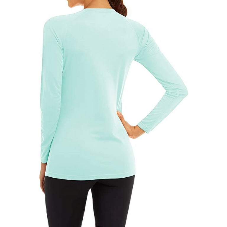 Yukaichen Women's Long Sleeve Shirts UPF 50+ Sun Protection Shirts for Hiking Fishing Workout Mintgreen L, Size: Large