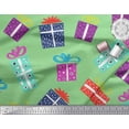 thumbnail image 2 of Soimoi Green Poly Georgette Fabric Gift Box Party Fabric Prints By Yard 42 Inch Wide, 2 of 5