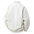 thumbnail image 2 of Swanpen Women's Jacket Bomber baseball jacket Zip Up Long Sleeve Casual Fall Coat Windbreaker with Pockets,White, 2 of 6