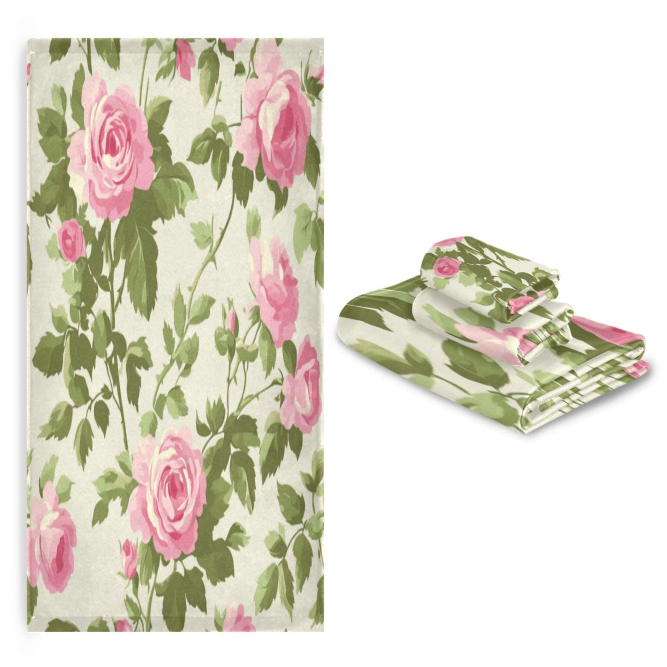 Three-Piece Towel Set Face Towel Towel Set Hand Towel Bath Towel Cotton Bath Towels Bath Towel Sets Hand Bath Towels Pretty Pink Rose