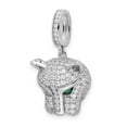 thumbnail image 4 of Auriga Fine Jewelry 925 Sterling Silver Rhodium-plated Green and White CZ Panther Pendant for Women (L - 1.01 inch, W - 14.56 inch), 4 of 6