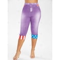 thumbnail image 3 of Más el tamaño de la bandera americana Imprimir recortada Jeggings 3D Rosegal Leggings de talla grande, 3 of 5