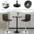 thumbnail image 6 of Gymax 3PCS Pub Table Set 24'' Round Bar Table & 2 Adjustable Bar Stools Brown, 6 of 10