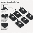 thumbnail image 3 of Archery Arrow Rest for Recurve Bows, 8 Pack Plastic Right-Hand Arrow Support with Adhesive Backing for Hunting Training Target, 3 of 6