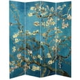 thumbnail image 2 of Red Lantern 6 ft. Tall Van Gogh Canvas Folding Screen - Almond Blossoms/Wheat Field, 2 of 10