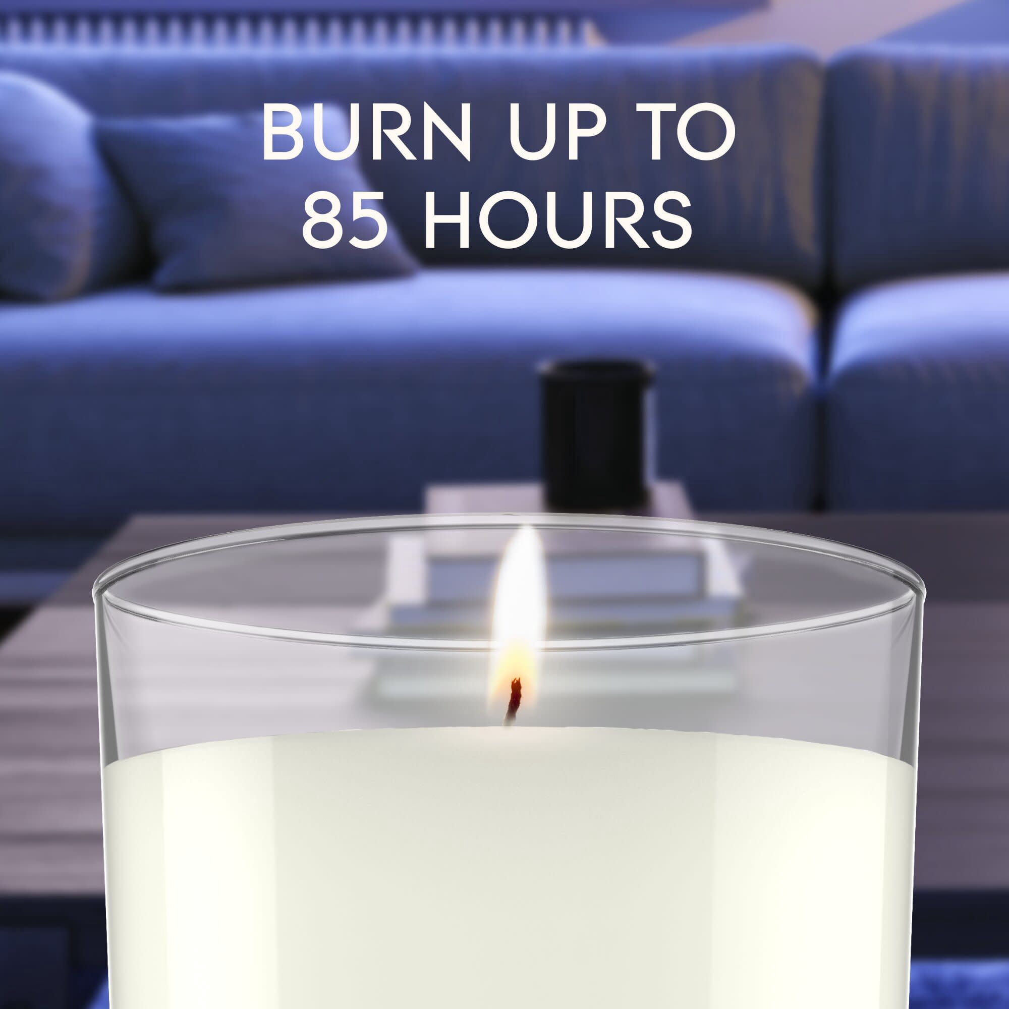 Glade Large Jar Scented Candle, Blonde Woods & Amber, 16 oz, Burning time: Up to 85 hours