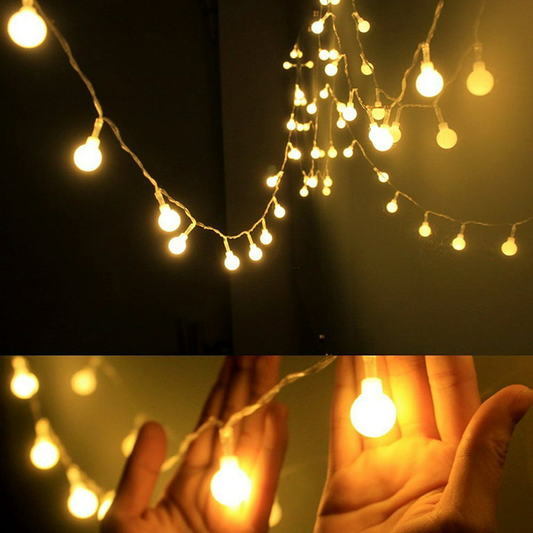 LED String Lights, Warm White Ball Fairy Lights, Waterproof ...