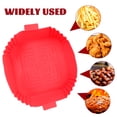thumbnail image 2 of Set of 5 Air Fryer Pan Bread Roasting - Silicone Liner Handle Design Mat Lining Red Silica Gel, 2 of 6
